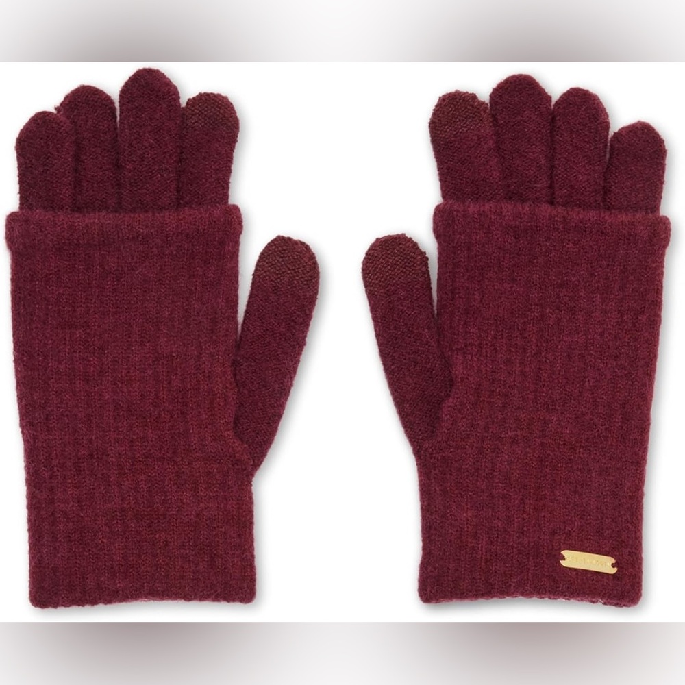 NWT Steven Madden Burgundy Wine Knit Gloves